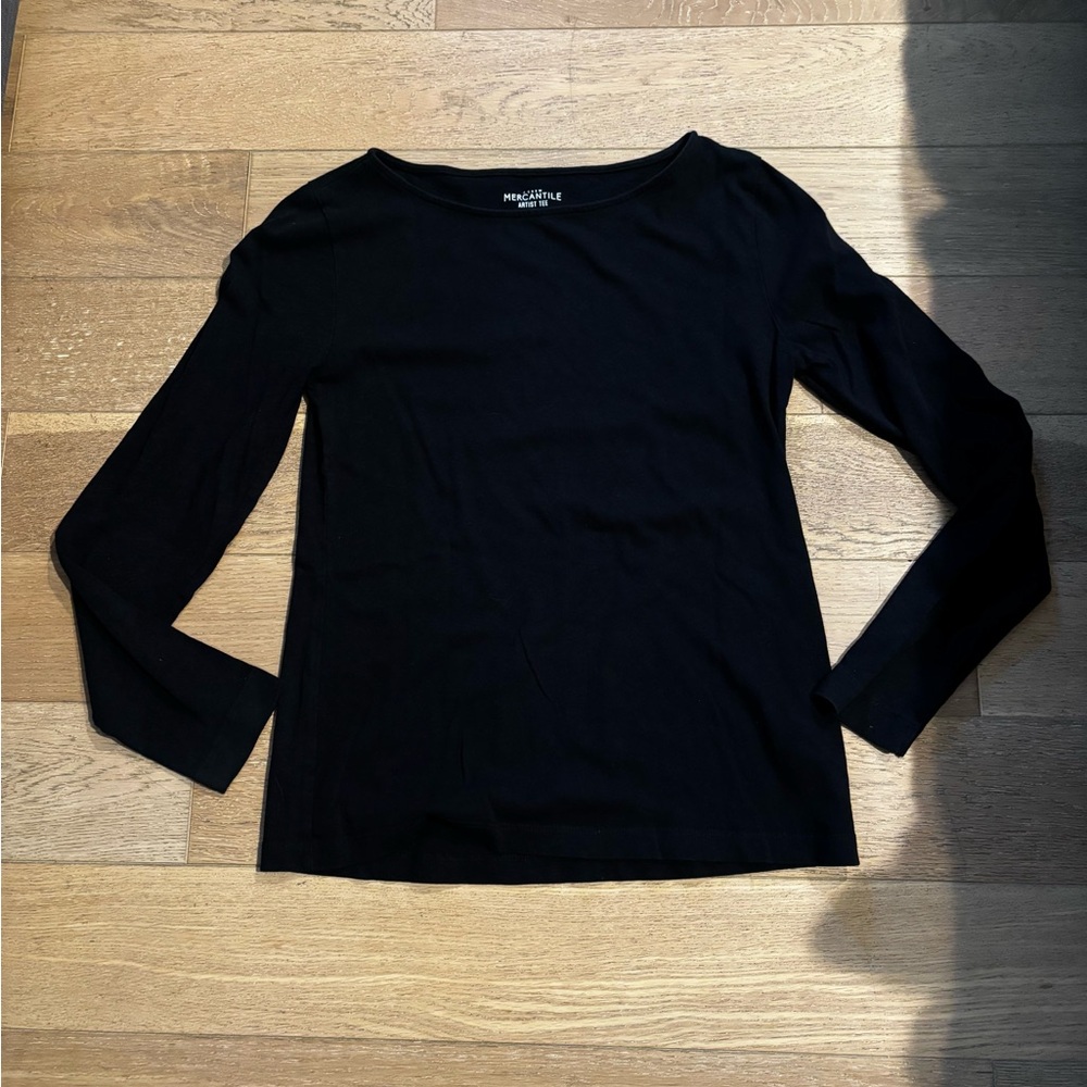Women’s J. Crew Mercantile Artist Tee - Black Long Sleeve